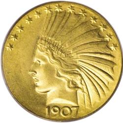 1907 $10 Wire Rim MS64 PCGS. After a 10-year stint as