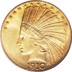 1910-D $10 MS66 PCGS. Even though huge numbers of the