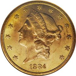 1884-CC $20 MS62 NGC. While the generous mintage of 81