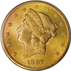 1897 $20 MS65 PCGS. An exceptional Gem, and perhaps th