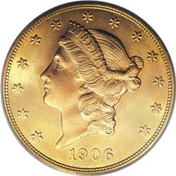 1906 $20 MS65 PCGS. Despite its low original mintage o
