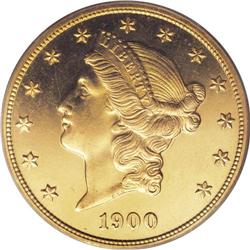 1900 $20 PR63 Cameo PCGS. Both sides of this piece are