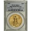 Image 3 : 1907 $20 High Relief, Flat Rim MS64 PCGS. A satiny nea