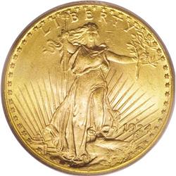 1924-D $20 MS64 PCGS. Although more than 3 million of