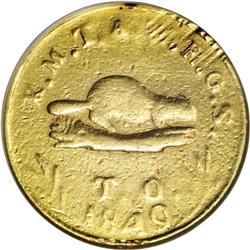 1849 $5 Oregon Exchange Co. Five Dollar--Mount Removed