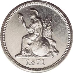 1871 H10C Half Dime, Judd-1064, Pollock-1199, R.8, PR6