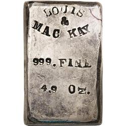 Louis & Mac Kay Silver Ingot. 4.9 ounces, 999 fine, No.