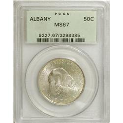 1936 50C Albany MS67 PCGS. Thin tan-gold patina graces