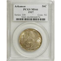 1937 50C Arkansas MS66 PCGS. This satiny example exhib