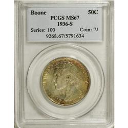 1936-S 50C Boone MS67 PCGS. Augustus Lukeman, best kno