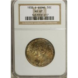 1938-S 50C Boone MS67 NGC. The sixteen issues minted a