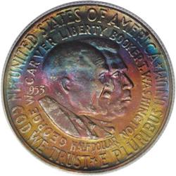 1953-S 50C Washington-Carver MS66 PCGS. One of the mor