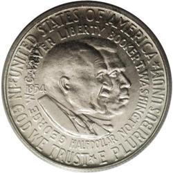 1954-D 50C Washington-Carver MS66 PCGS. Ex: JFS Collec