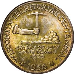 1936 50C Wisconsin MS68 S NGC. Though most numismatis