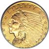 Image 1 : 1912 $2 1/2 Indian Quarter Eagle--5% Off Center--AU58