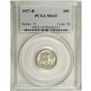 Image 1 : 1927-D 10C MS65 PCGS. Mottled ice-blue and charcoal-gr