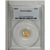 Image 1 : 1852 G$1 MS64 PCGS. Only the base of the 8 in the date