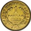 Image 2 : 1853-C G$1 MS62 PCGS. Variety 8-I. This Charlotte Mint