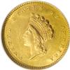 Image 1 : 1855 G$1 MS62 NGC. This softly lustrous yellow-orange