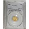 Image 1 : 1859 G$1 MS64 PCGS. Highly lustrous with subtle shades