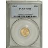 Image 1 : 1861 G$1 MS63 PCGS. This boldly struck Civil War gold