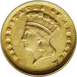 1861-D G$1 --Repaired--NCS. XF Details. Variety 12-Q. T