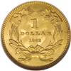 Image 2 : 1862 G$1 MS65 NGC. The date logo for this year is curi