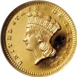 1868 G$1 MS64 Deep Mirror Prooflike NGC. This is the o