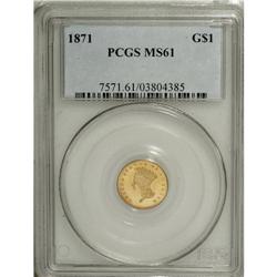 1871 G$1 MS61 PCGS. The low mintage of the 1871 issue