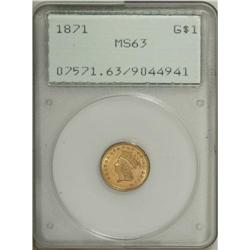 1871 G$1 MS63 PCGS. Tiny ticks determine the grade, bu