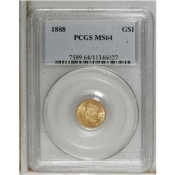 1888 G$1 MS64 PCGS. An attractive example, highly lust