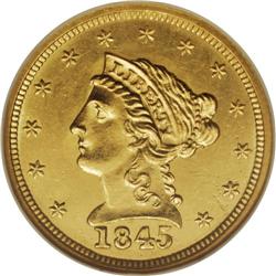 1845 $2 1/2 MS63 NGC. The 1845 is available by the sta
