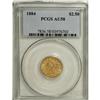 Image 1 : 1884 $2 1/2 AU58 PCGS. A needle-sharp Borderline Uncir