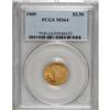 Image 1 : 1909 $2 1/2 MS64 PCGS. The slightly frosty yellow-gold