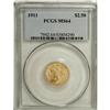 Image 1 : 1911 $2 1/2 MS64 PCGS. This glowing, khaki-gold near-G