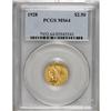 Image 1 : 1928 $2 1/2 MS64 PCGS. Well struck with fine satiny lu
