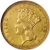 Image 1 : 1854-O $3 AU53 NGC. The inaugural year of the three do