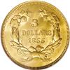 Image 2 : 1855 $3 MS63 NGC. The 1855 gold dollar is relatively a