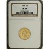 Image 3 : 1855 $3 MS63 NGC. The 1855 gold dollar is relatively a