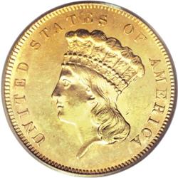 1857 $3 MS62 PCGS. One of the more available of the ea