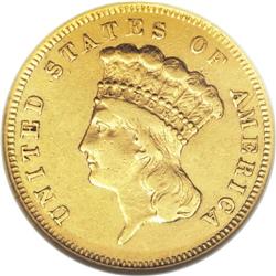 1857-S $3 XF45 NGC. The 1857-S three dollar is scarce