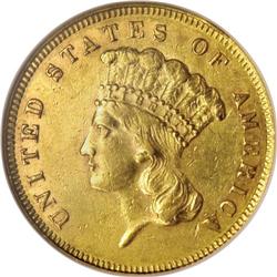 1862 $3 AU55 NGC. An important Civil War issue, the 18 