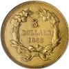 Image 2 : 1866 $3 AU58 NGC. Mintages were slightly higher during