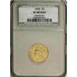 1868 $3 --Damaged--NCS. XF Details. This piece is unifo