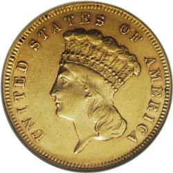 1869 $3 AU55 NGC. In their Encyclopedia of U.S. Gold C