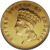 Image 1 : 1869 $3 AU55 NGC. In their Encyclopedia of U.S. Gold C