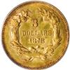 Image 2 : 1878 $3 MS60 PCGS. Vibrant lime-green and copper-red t