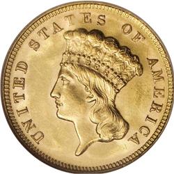 1878 $3 MS62 NGC. As the most plentiful mintage of the