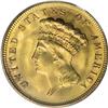 Image 1 : 1878 $3 MS64 PCGS. A beautiful three-dollar gold piece