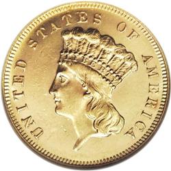 1883 $3 MS62 Prooflike NGC. A lovely prooflike Mint St